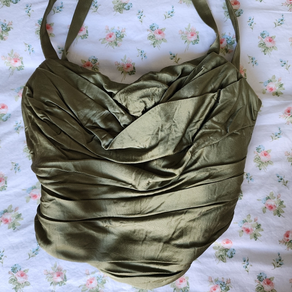 NWT Zara Green Satin Bodice